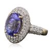 Image 2 : 14KT Two-Tone Gold 5.40ct Tanzanite and Diamond Ring