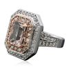 Image 4 : 14KT White Gold 2.84ct Morganite and Diamond Ring