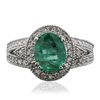 Image 1 : 14KT White Gold 1.90ct Emerald and Diamond Ring