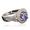 Image 2 : 14KT White Gold 1.47ct Tanzanite and Diamond Ring