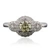 Image 1 : 14KT White Gold GIA Certified 0.88ctw Diamond Ring