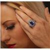 Image 1 : 14KT White Gold 9.78ct Tanzanite and Diamond Ring