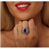 Image 2 : 14KT White Gold 9.78ct Tanzanite and Diamond Ring