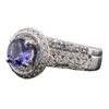 Image 4 : 14KT White Gold 0.78ct Tanzanite and Diamond Ring