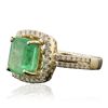 Image 2 : 14KT Yellow Gold 3.42ct Emerald and Diamond Ring