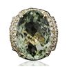 Image 3 : 14KT Yellow Gold 16.00ct Green Quartz and Diamond Ring