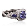 Image 4 : 18KT White Gold 2.56ctw Tanzanite and Diamond Ring