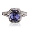 Image 1 : 14KT White Gold 2.29ct Tanzanite and Diamond Ring