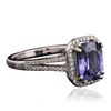 Image 2 : 14KT White Gold 2.29ct Tanzanite and Diamond Ring