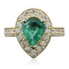 Image 3 : 14KT Yellow Gold 1.65ct Emerald and Diamond Ring