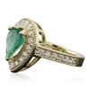 Image 4 : 14KT Yellow Gold 1.65ct Emerald and Diamond Ring