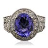 Image 3 : 14KT White Gold 5.21ct Tanzanite and Diamond Ring