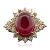 Image 3 : 14KT Yellow Gold 9.85ct Ruby and Diamond Ring