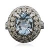 Image 3 : 14KT White Gold 2.93ct Aquamarine and Diamond Ring