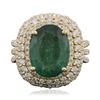 Image 3 : 14KT Yellow Gold 3.82ct Emerald and Diamond Ring