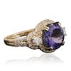 Image 2 : 14KT Yellow Gold 4.48ct Tanzanite and Diamond Ring