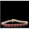 Image 3 : 14KT Yellow Gold 17.01ctw Ruby Bracelet