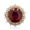 Image 1 : 14KT Yellow Gold 7.29ct Ruby and Diamond Ring