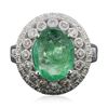 Image 3 : 14KT White Gold 2.40ct Emerald and Diamond Ring