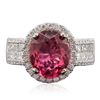 Image 3 : 14KT Two-Tone Gold 3.46ct Rubelite and Diamond Ring