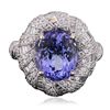 Image 3 : 18KT White Gold 4.86ct Tanzanite and Diamond Ring