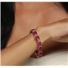 Image 8 : 14KT Rose Gold 43.12ctw Ruby and Diamond Bracelet