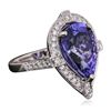 Image 4 : 18KT White Gold 8.23ct Tanzanite and Diamond Ring