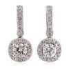 Image 1 : 14KT White Gold 1.50ctw Diamond Earrings