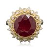 Image 3 : 14KT Yellow Gold 6.86ct Ruby and Diamond Ring