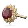 Image 4 : 14KT Yellow Gold 6.86ct Ruby and Diamond Ring