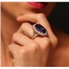 Image 2 : 14KT Yellow Gold 21.26ct Tanzanite and Diamond Ring