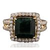 Image 3 : 14KT Yellow Gold 5.34ct Emerald and Diamond Ring