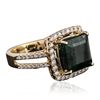 Image 4 : 14KT Yellow Gold 5.34ct Emerald and Diamond Ring
