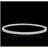 Image 3 : 14KT White Gold 1.01ctw Diamond Bangle Bracelet