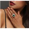Image 2 : 14KT Two-Tone Gold 4.90ct Emerald and Diamond Ring
