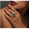 Image 5 : 14KT Two-Tone Gold 4.90ct Emerald and Diamond Ring