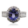 Image 3 : 14KT White Gold 3.03ct Tanzanite and Diamond Ring