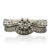 Image 3 : 14KT White Gold 1.11ctw Diamond Ring Wedding Set