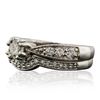 Image 4 : 14KT White Gold 1.11ctw Diamond Ring Wedding Set