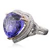 Image 4 : 14KT Two-Tone Gold 16.27ct GIA Certified Tanzanite and Diamond Ring