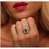 Image 2 : 14KT Yellow Gold 2.03ct Emerald and Diamond Ring