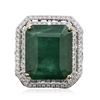 Image 3 : 14KT White Gold 14.17ct Emerald and Diamond Ring