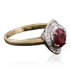 Image 2 : 14KT Two-Tone Gold 0.96ct Ruby and Diamond Ring