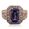 Image 3 : 14KT Rose Gold 5.45ct Tanzanite and Diamond Ring