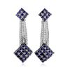 Image 3 : 18KT White Gold 8.70ctw Sapphire and Diamond Earrings