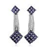 Image 3 : 18KT White Gold 8.70ctw Sapphire and Diamond Earrings