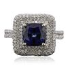 Image 3 : 14KT White Gold 2.90ct Sapphire and Diamond Ring