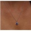 Image 5 : 14KT White Gold 0.84ct Tanzanite and Diamond Pendant With Chain