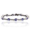 Image 3 : 14KT White Gold 6.48ctw Tanzanite and Diamond Bracelet