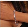 Image 5 : 14KT White Gold 6.48ctw Tanzanite and Diamond Bracelet